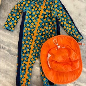 Swim Zip Body Suit Swimsuit includes hat